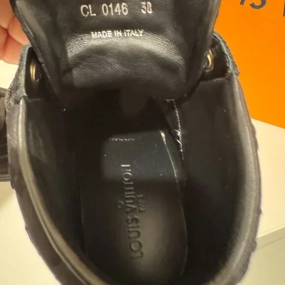 Louis Vuitton Monogram Louis Vuitton Wedge Sneakers – Black Suede - Picture 10 of 11